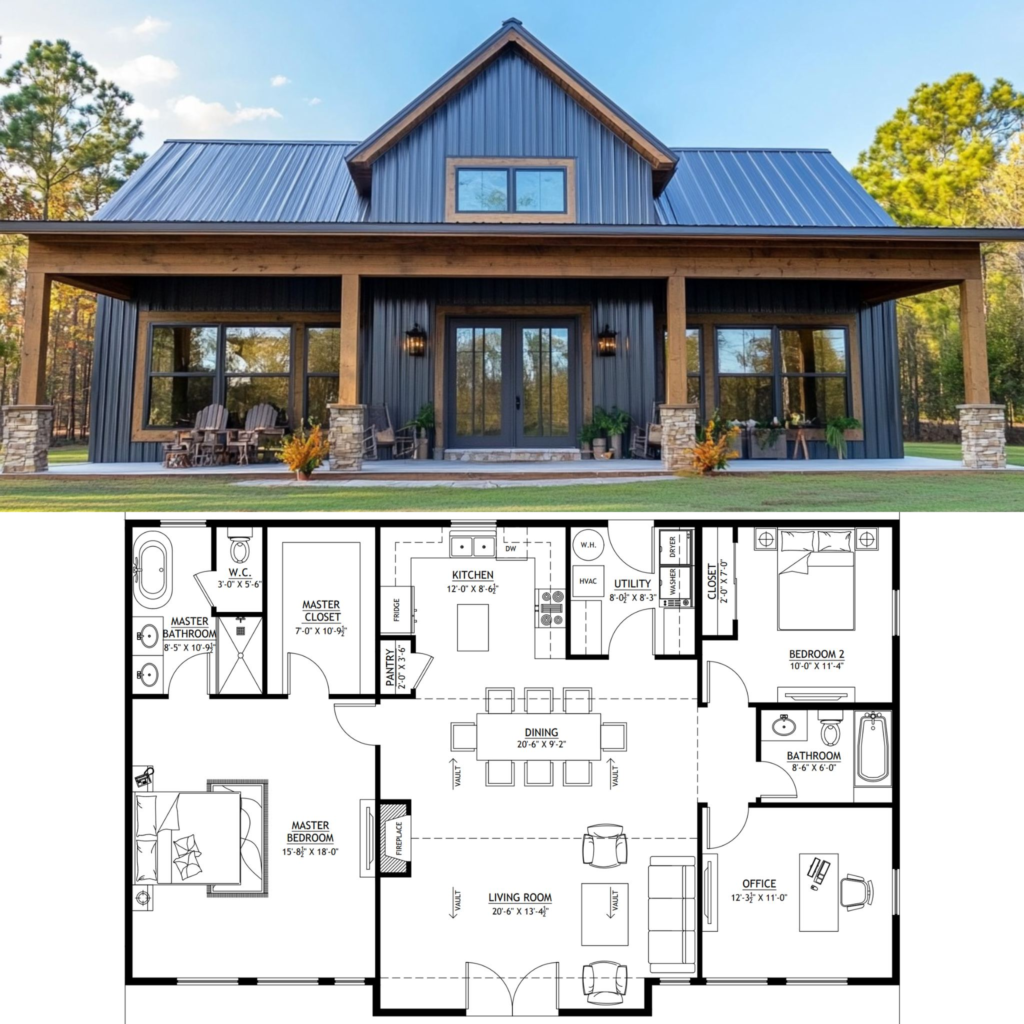 Barndominium cost overview with custom metal building home design and floor plan layout