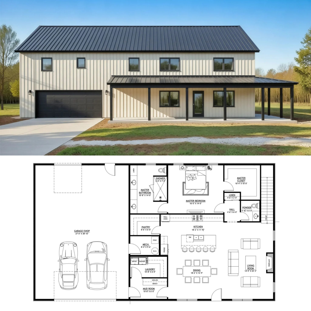 Barndominium floor plans and custom metal building home kits by Turn Key Building Finder