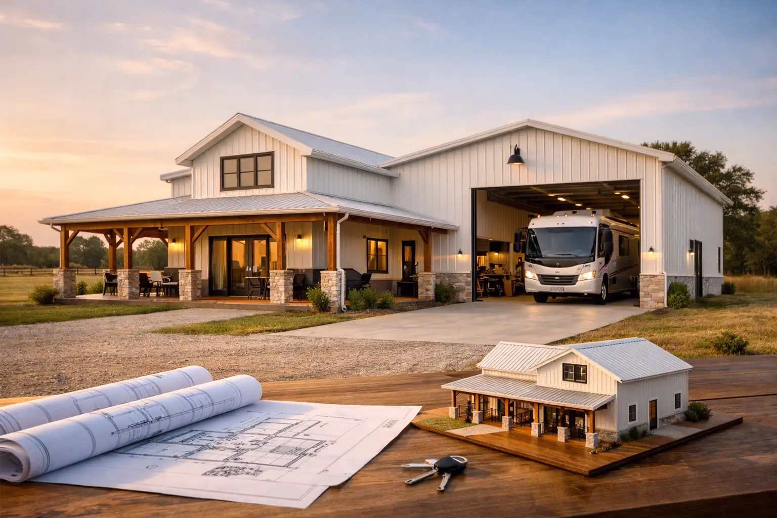 Barndominium Floor Plans With RV Garage